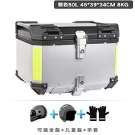 Buywin Aluminum Alloy Motorcycle Tail Box Quick Release round Corner 43/50L 65L Delivery Box for Var