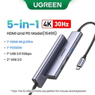 UGREEN 5 in 1 USB C Hub 4K HDMI USB HUB 100W Multiport Adapter for MacBook Pro/Air, iPad Pro, iMac, 