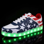 Low-Top Flag Light Shoes Men Women 'S LED Luminous Casual Shoes Sneakers Board Shoes Men Women Walki