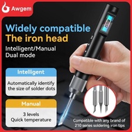Awgem SJ1 Electric Soldering Iron 100W Type-C DC Interface Adjustable 60-450°C with 0.96" Color Scre