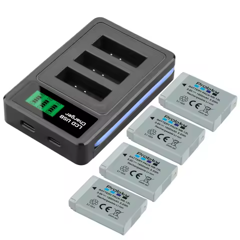 1600mAh NB-13L Battery And LCD 3 Slot Charger for Canon PowerShot G1 X Mark III, G5 X, G7 X, G7 X Ma