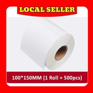 (350pcs/500pcs) A6 Thermal Label Paper Sticker Roll for Thermal Printer Waybill Shipping Label 100mm x 150mm-odeenviral