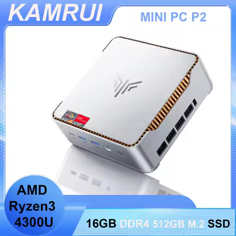KAMRUI Mini PC 16GB SO-DIMM DDR4 512 M.2 2280 SSD AMD Ryzen 3 4300U up to 3.4GHz HDMI+DP1.4 Dual 4K 