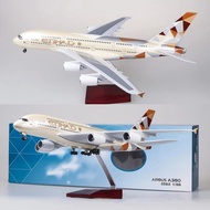 46cm Airbus A380 Etihad Airways Simulasi Model Pesawat Airbus A380 380 Etihad