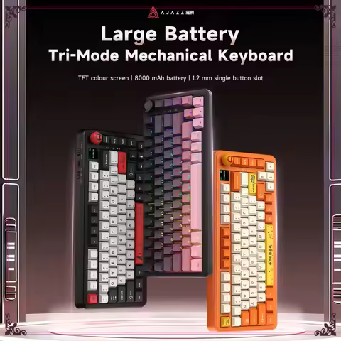 AJAZZ AK820 MAX Plus Customized Mechanical Keyboard Special for Gaming Gasket Hifi 8000mAh BT 2.4G W