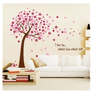 Cheap removable wall stickers living room sofa TV background sticker decals flower warmly decorated