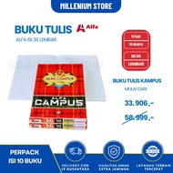 1 Pack Buku Tulis CAMPUS Panjang 50 Lembar Isi 10 Pcs / Alfa Campus 50 Lembar / Buku Sekolah / Buku 