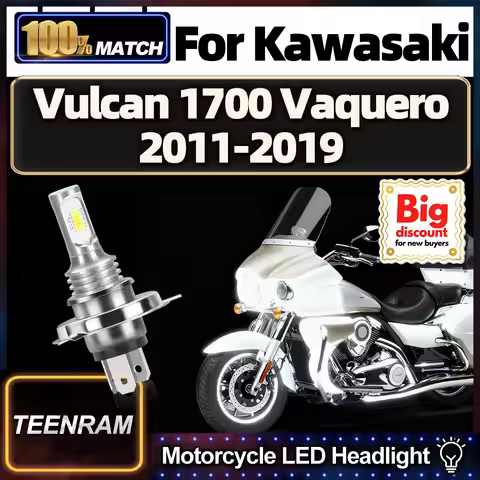 TEENRAM For Kawasaki Vulcan 1700 Vaquero 2011 2012 2013 2014-2019 Motorcycle LED Headlight Bulb Hi/L
