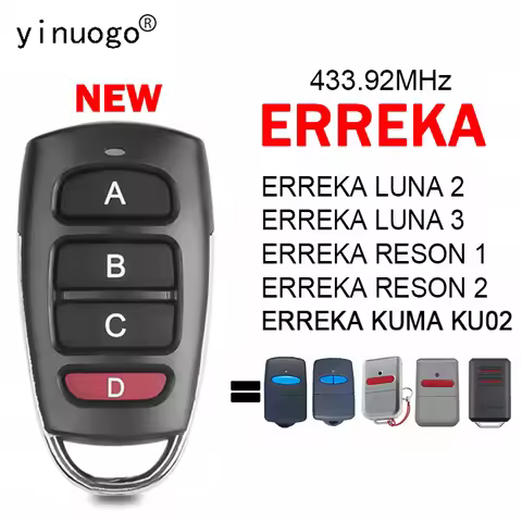 ERREKA LUNA 2 3 RESON 1 2 Garage Door Remote Control Duplicator Opener 433.92MHz Fixed Code ERREKA K