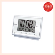 Seiko Clock (Seiko Clock) Alarm Clock Desktop Clock Radio Digital Calendar Temperature Humidity White Pearl 85×120×48mm BC419S
