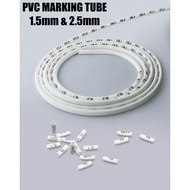 Electrical tube marker pvc tubing pvc marking tube white L N PE 0/1/2/3/4/5/6/7/8/9 wire marker