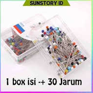 1 BOX 30PCS - JARUM PENTUL BESAR MINI STAINLESS / JARUM PENTUL HIJAB / JARUM BESAR / PENITI MUSLIM