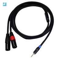 [deirdre_isaiah.my]Hifi 3.5mm to 2 XLR Male Cable High Quality Silver-Plated Stereo 3.5 Aux to Xlr C