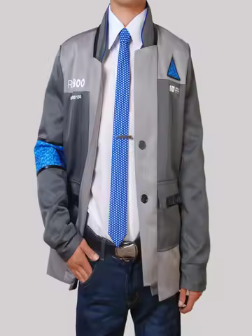 Game Detroit Become Human Cosplay Costume Connor Cosplay Uniform Men Jacket White Shirt Tie Coat Cos