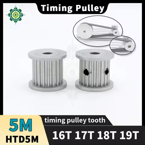 HTD5M Timing Pulley 16T 17T 18T 19T 5M Pulleys Keyway Bore 16teeth 17teeth 18teeth 19teeth Synchrono