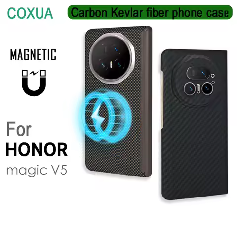 Amstar Magnetic Carbon Fiber Foldable Case for Honor Magic V5 Magsafe Cover Aramid Fiber Magic V5 Ma