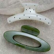 2pcs/1pc, Suitable For Women. Length Is 4.53 Inches/11.5 Cm, Oval-Shaped, Green And White Color With