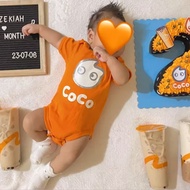 Haginbaby Food Theme Coco Milk Tea Costume Baby Onesies Monthly Outfit Baby Romper