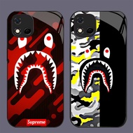 GK-6 Bape Shark Glass Casing for OPPO Realme Reno A16E 4 C11 C20 C20A A16K F17 4F A93 Pro Lite 2021
