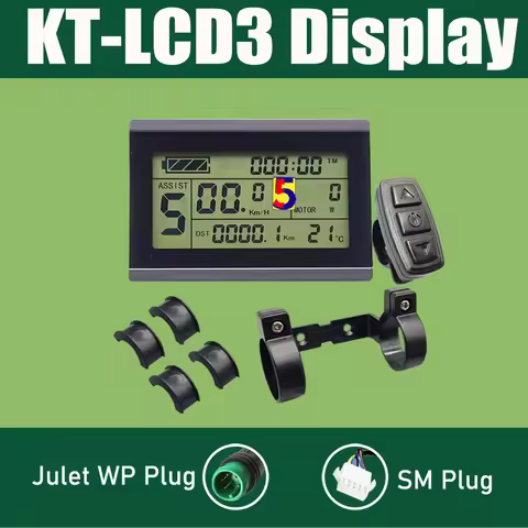 Kunteng KT Display LCD3 24V/36V/48V KT LCD3 Display LCD4/5/8/9/10/11/ LED890/LED900s+Julet WP Plug/S