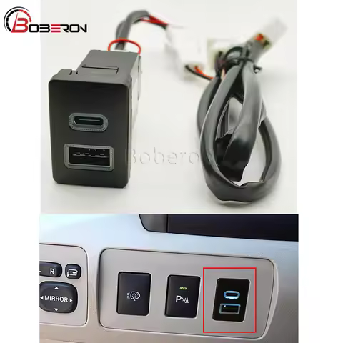 Fit For Toyota new car USB charger PD fast charger QC3.0 dual fast charger TYPE C adaptor button