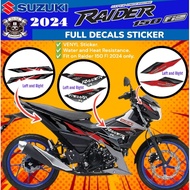 Suzuki Raider 150 FI 2024 Full Decals Sticker / Suzuki Raider 150 FI 2024 / Suzuki Raider