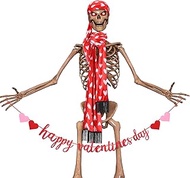 Leitee 3 Pcs 12 ft Skeleton Valentine's Day Costume Accessories Including 44 Inch Romantic Hat and S