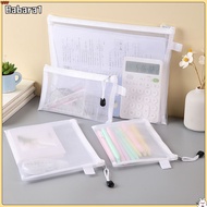 1PC Mesh Zipper File Bag Handheld A4/A5/A6/B6 Size Student Pen Bag Storage Bag Transparent Handheld 