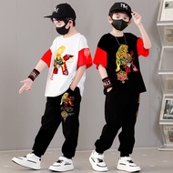 New Style Short-Sleeved Trousers Middle Big Boy Boy Thin Casual Handsome Tiger Korean Set New Style 