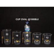 [50 biji] cup oval merk merak ukuran 12 / 14 / 16 / 18 / 22 oz / 7gram