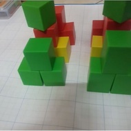 25 square cubes and 25 rectangular cubes.