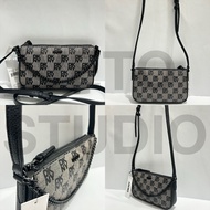 DKNY Womens Leather Crossbody Bag Slim Sling Belt Strap with Chain