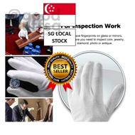[SG FREE 🚚] 6 Pairs Cotton White Gloves Handling Work Protector Soft Costume Jewellery