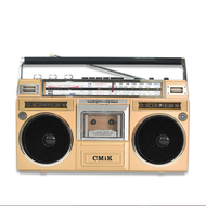 全城熱賣 - 收音機懷舊古董老式磁帶機復古手提錄音機多功能播放器（金色）