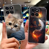 For Honor X7C Case ALT-LX2 ALT-NX1 Silicone Cover Cute Cartoon Cat Carp Dragon Lion Phone Cases For 