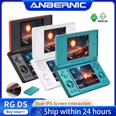 Anbernic RG DS Handheld Game Console 4" IPS Dual Screen Android 4000mAh Flip Video Games Player Supp