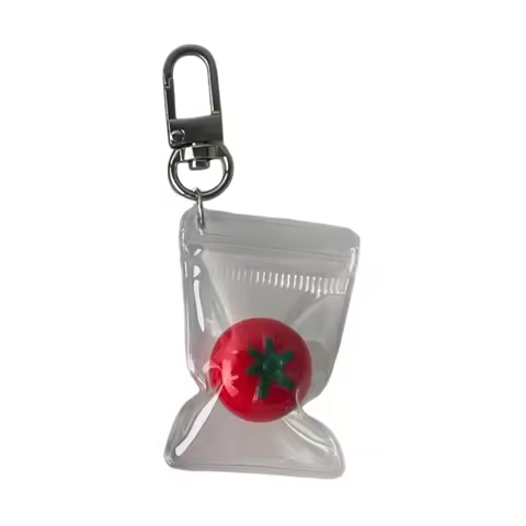 R2LE Cute Tomato Charm Phone Accessory Attractive Tomato Pendant Phone Adornment Keychain for Stylis