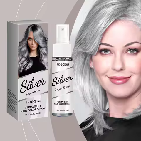 Silver Hair Color Spray Washable Tint Covering Gray Hair Nourishing Party Cosplay Halloween Christma