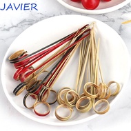 JAVIER Cocktail Skewer Scissor Shaped Cocktail Snacks Disposable Decorative Bamboo Ring Toothpick
