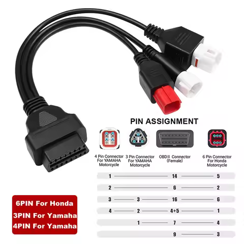 Moto OBD2 Connector 3pin 4pin For Yamaha 6pin For Honda to 16pin OBD 2 Extension Cable Male to Femal