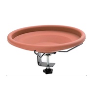 Adjustable Deck Railing Bird Bath Brown Removable Bird Bath Feeder Bird Accessories Plastic Garden B