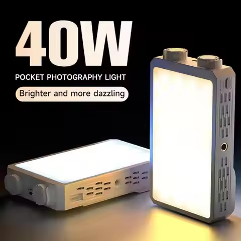 Portable 40W LED Camera Light 2800K-9000K Handheld Filling Light 4400mAh Rechargeable Pocket Photogr