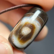 [Dilaiyuan] Xiaolu Taiwan Beads to Pure Cinnabar Stars Two Eyes Dzi Beads 21 * 11.2mm