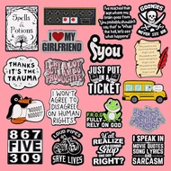 Quotes Series Pins Cute Cartoon Anime Quotation Badges Brooches for Clothing Enamel Pin Women's Badg