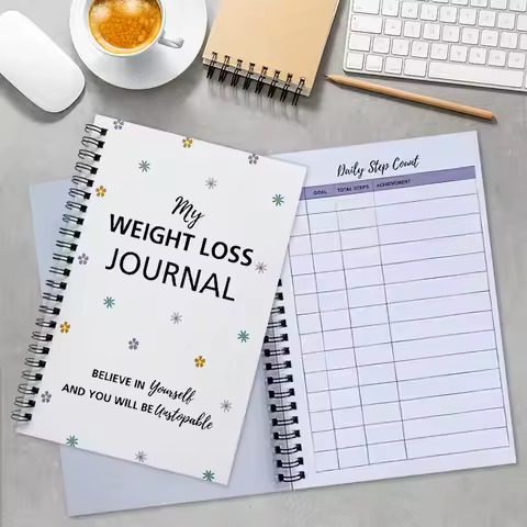 Bview Art Weight Loss Planner & Journal - Fitness Diet Tracker Notebook for Goal Setting, Healthy Li