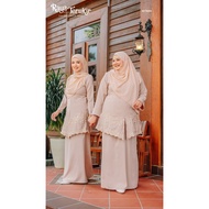 Baju Kurung Sulam Klasik Soft Brown Koko Saiz S - 6XL Loose ( Plus Size ) Raya Baju Raya 2024 Viral