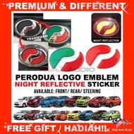 Car Emblem Sticker PERODUA MYVI ATIVA ALZA AXIA BEZZA ARUZ VIVA Front Rear Steering Reflective Logo