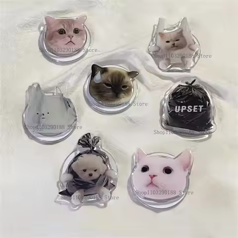Korean Cute Cartoon Cat For Magsafe Magnetic Phone Griptok Stand For iPhone 15 For Magsafe Braceket 