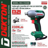 DEKTON M21-CV230N Screwdriver with Hammer - Compact 230Nm Torque, 3-Level Speed Adjustment - Brushle