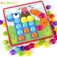 New Creative Kids 3D Puzzles Toys Mosaic Mushroom Nail Kit Picture Puzzle Button Art Educational Toy